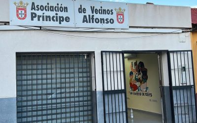 Nuevo mural en el local social de la Fundación Márgenes y Vínculos de la barriada Príncipe Alfonso.